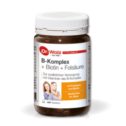 B-КОМПЛЕКС + БИОТИН + ФОЛИЕВАЯ КИСЛОТА / B-KOMPLEX + BIOTIN + FOLSAURE DR. WOLZ, 300 таблеток